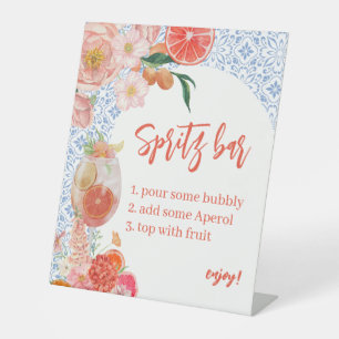 Citrus Sinaasappel Aperol Spritz Bar Bruidsfeestje Reclamebord Met Voetstuk