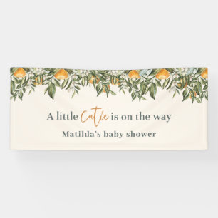 Citrus, sinaasappel + bloesem, kleine baby shower spandoek