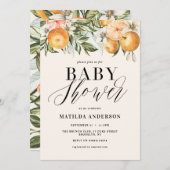 Citrus, sinaasappel + bloesems baby shower (Voorkant / Achterkant)