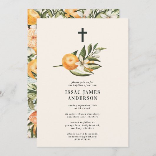 Citrus, sinaasappel + blossom, dop (Voorkant / Achterkant)