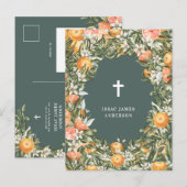 Citrus, sinaasappel + blossom, dop uitnodiging briefkaart (Voorkant / Achterkant)