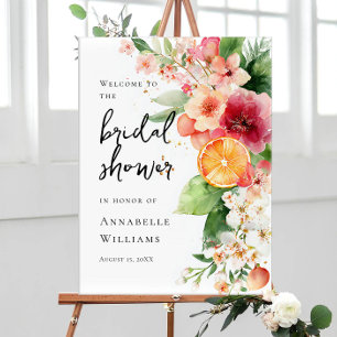 Citrus Sinaasappel en Bloemen Vrijgezellenfeest we Poster