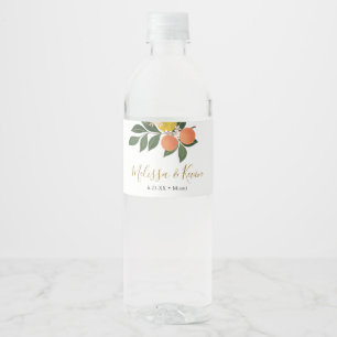 Citrus Sinaasappel en citroenen Waterfles Etiket