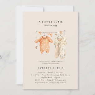 Citrus Sinaasappel Floral Little Cutie Baby shower Kaart