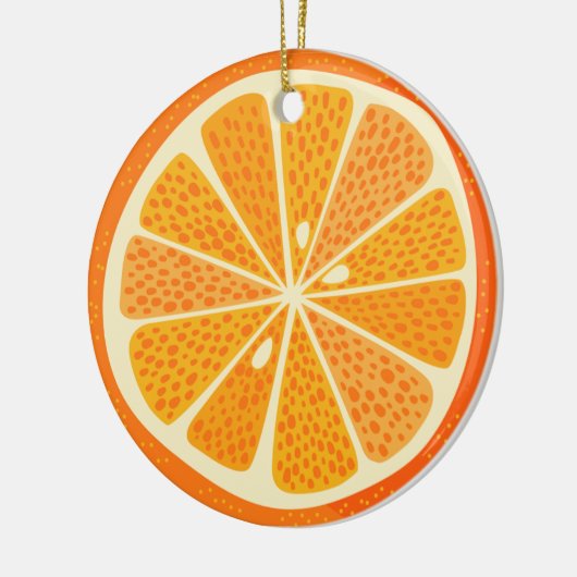 Citrus Sinaasappel Fun Feestelijk Keramisch Ornament (Links)