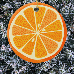 Citrus Sinaasappel Fun Feestelijk Keramisch Ornament