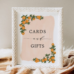 Citrus Sinaasappel groen cutie Kaarten & geschenke Poster