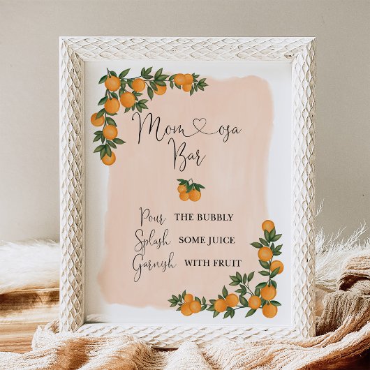 Citrus Sinaasappel groen cutie momosa bar teken Poster