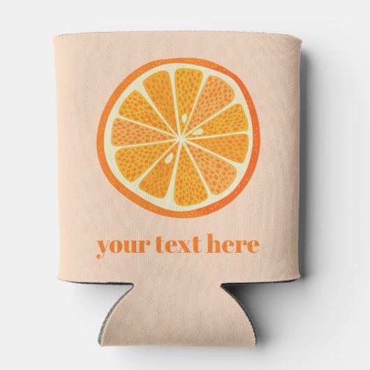 Citrus Sinaasappel Leuke aangepaste tekst Blikjeskoeler (Achterkant)