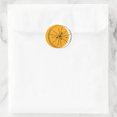 Citrus Sinaasappel rond Ronde Sticker (Tas)