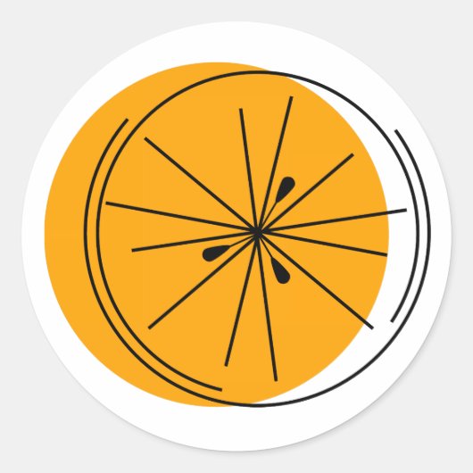 Citrus Sinaasappel rond Ronde Sticker (Voorkant)