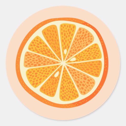 Citrus Sinaasappel Ronde Sticker (Voorkant)