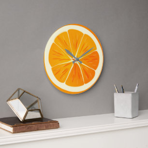 Citrus Sinaasappel Slice ronde wandklok Grote Klok