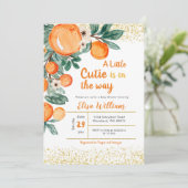 Citrus Sinaasappels Baby shower Uitnodiging (Staand voorkant)