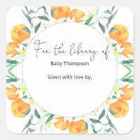 Citrus sinaasappels - baby showers boekenplaat