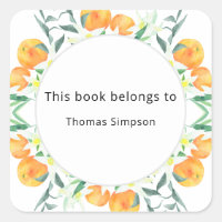 Citrus sinaasappels - baby showers boekenplaat