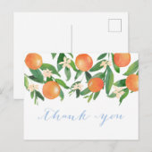 Citrus sinaasappels blauw jongen Baby shower dank  Briefkaart (Voorkant / Achterkant)