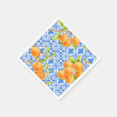 Citrus Sinaasappels & Blue Azulejo Tegels Servet (Hoek)