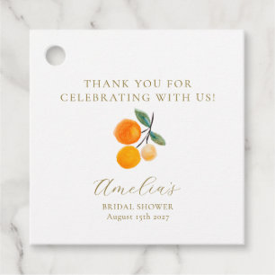 Citrus Sinaasappels Bruids Brunch Aangepaste Dank  Bedankjes Labels