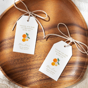 Citrus Sinaasappels Bruids Brunch Aangepaste Dank Cadeaulabel