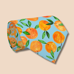 Citrus sinaasappels fruitpatroon stropdas