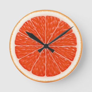 Citrus Sinaasappels Fun Red Slice Ronde Klok