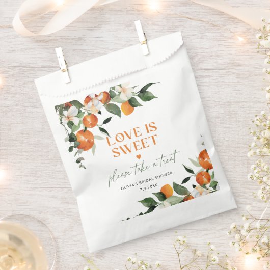 Citrus sinaasappels Liefde is zoet vrijgezellenfee Bedankzakje (Geknipt)