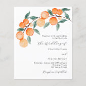 Citrus sinaasappels script budget bruiloft uitnodi (Voorkant)