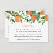 Citrus Sinaasappels Shower Registry of Details Informatiekaartje (Voorkant / Achterkant)