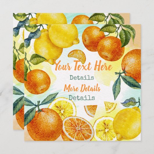  Citrus slaat de datum op Save The Date (Voorkant / Achterkant)