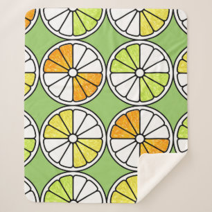 Citrus Slice Fruit, Zomer Naadloos. Sherpa Deken