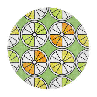 Citrus Slice Fruit, Zomer Naadloos. Snijplank