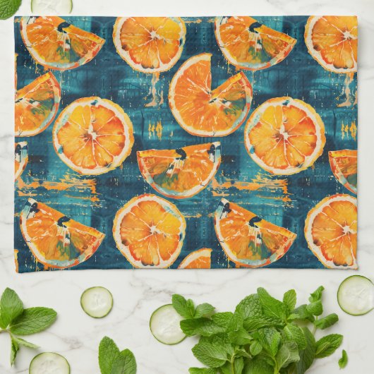 Citrus Slice Pattern Keukenhanddoek (Gevouwen)
