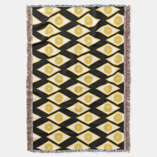 Citrus Slices in het moderne diamantpatroon Deken (Voorkant Verticaal)