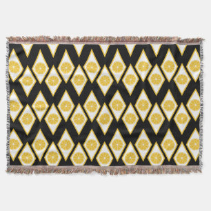 Citrus Slices in het moderne diamantpatroon Deken