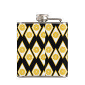 Citrus Slices in het moderne diamantpatroon Heupfles (Achterkant)