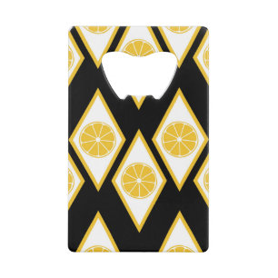 Citrus Slices in het moderne diamantpatroon Kredietkaart Flessenopener