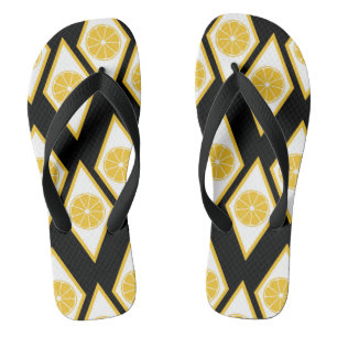 Citrus Slices in het moderne diamantpatroon Teenslippers