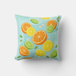 Citrus Slices Lemon Lime Orange Throw Pillow Kussen