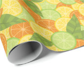 Citrus Slices met bladeren Cadeaupapier (Rol Hoek)