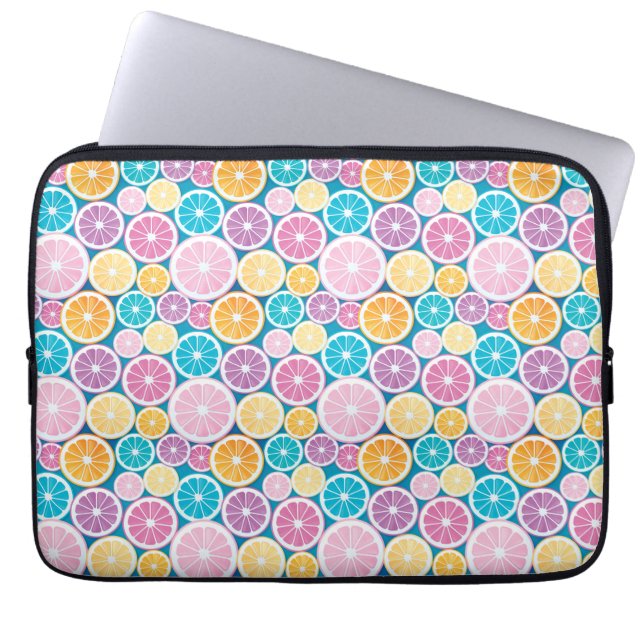 Citrus Slices Pattern Laptop Sleeve (Voorkant)