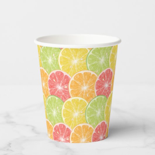 Citrus Slices Pattern Papieren Bekers (Achterkant)