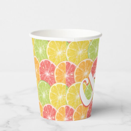 Citrus Slices Pattern Papieren Bekers (Rechts)