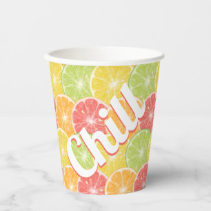 Citrus Slices Pattern Papieren Bekers