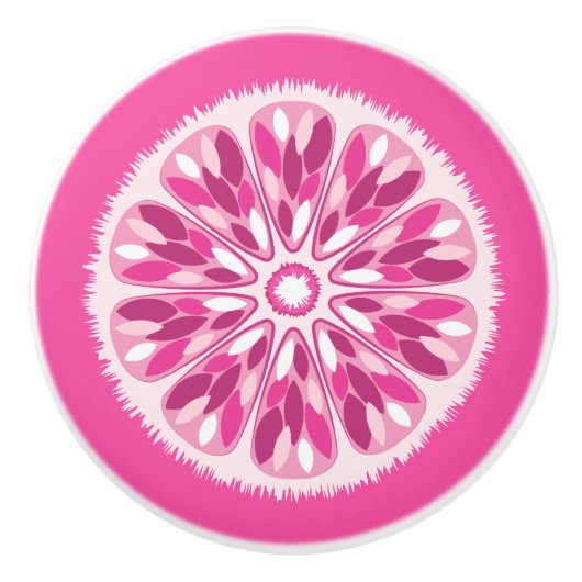 Citrus Slices Pink Lemon Keramische Knop (Voorkant)