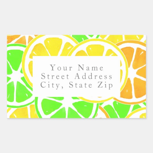 Citrus Slices Rechthoekige Sticker (Voorkant)