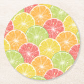 Citrus Slices Ronde Kartonnen Onderzetter (Voorkant)