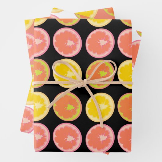Citrus Snoep Lemon Fruit Pattern Birthday Inpakpapier Vel (In situ)