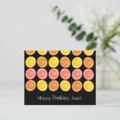Citrus Snoep Lemon Fruit Pattern Black Briefkaart (Staand voorkant)