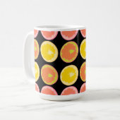 Citrus Snoep Lemon Pattern Black Kitchen Koffiemok (Voorkant links)